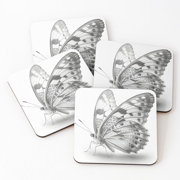 Item preview, Black and white monarch butterfly pencil drawing designed and sold by Pencil-Art.