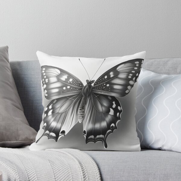 Item preview, Black and white monarch butterfly pencil drawing designed and sold by Pencil-Art.