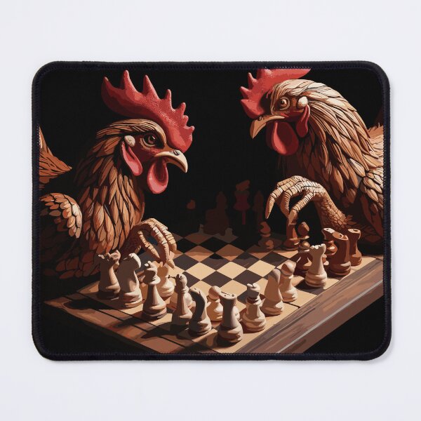 Item preview, Strategic Feathers: Chess Game between Two Clever Hens designed and sold by iwcus.