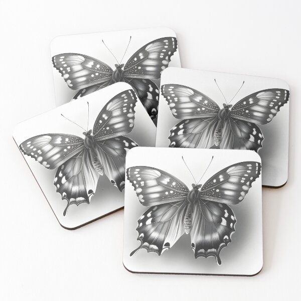 Item preview, Black and white monarch butterfly pencil drawing designed and sold by Pencil-Art.