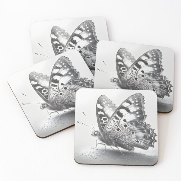 Item preview,  Black and white monarch butterfly pencil drawing designed and sold by Pencil-Art.