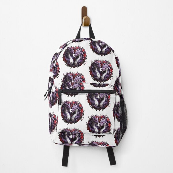 Item preview, Purple and White Dragon Duo with Red Roses designed and sold by Cloe Dauplais.