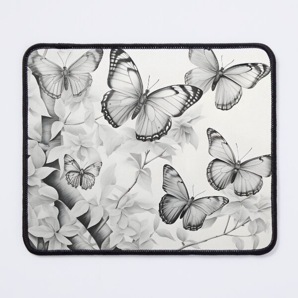 Item preview, Black and white monarch butterfly pencil drawing designed and sold by Pencil-Art.