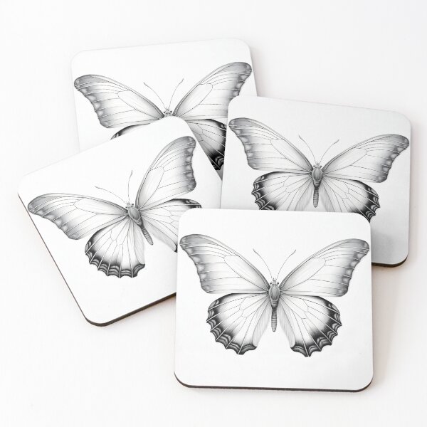 Item preview, Black and white monarch butterfly pencil drawing designed and sold by Pencil-Art.