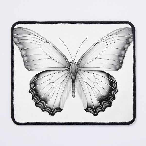 Item preview, Black and white monarch butterfly pencil drawing designed and sold by Pencil-Art.
