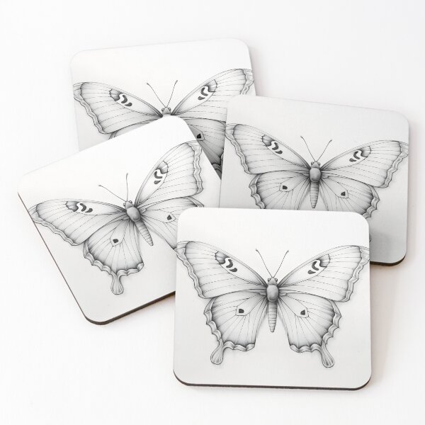 Item preview, Black and white monarch butterfly pencil drawing designed and sold by Pencil-Art.