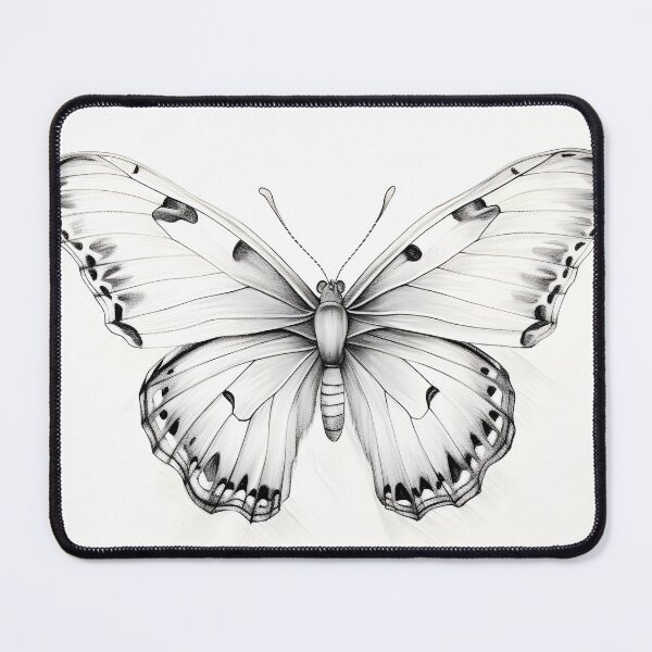 Item preview, Black and white monarch butterfly pencil drawing designed and sold by Pencil-Art.