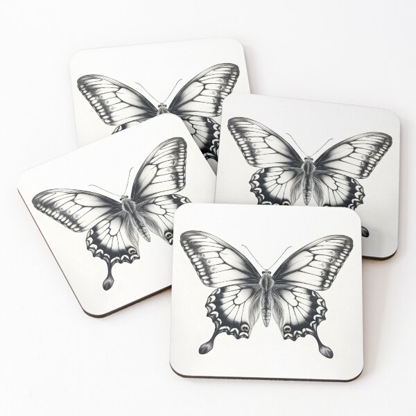 Item preview, Black and white monarch butterfly pencil drawing designed and sold by Pencil-Art.