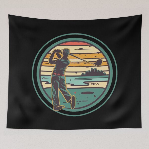 Item preview, Vintage colors sunset and golfer designed and sold by desinganddecor.