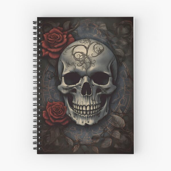 Item preview, Skull and Roses Greeting Card - Gothic Floral Art designed and sold by PandaTShirtShop.