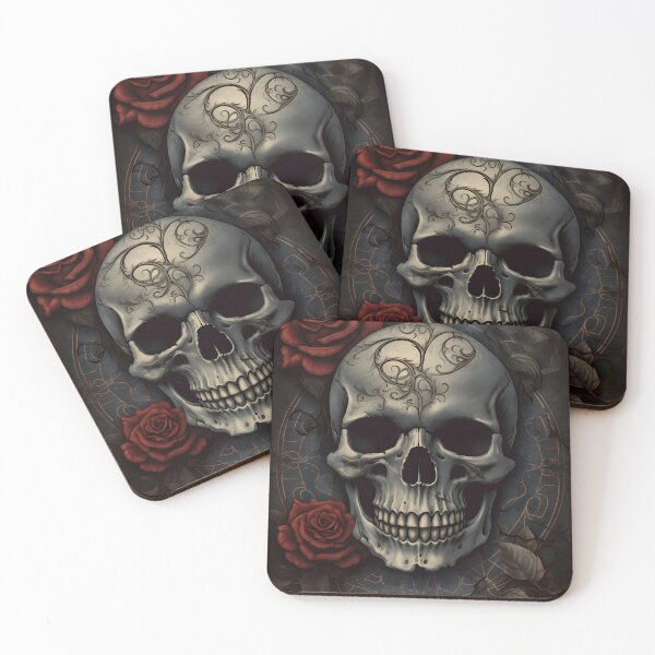 Item preview, Skull and Roses Greeting Card - Gothic Floral Art designed and sold by PandaTShirtShop.