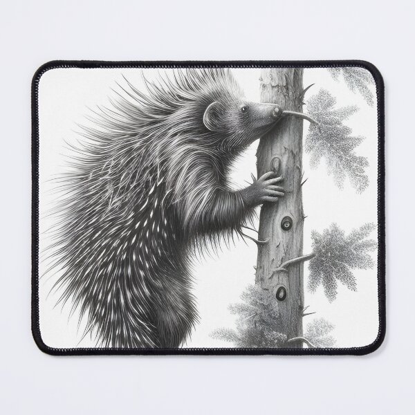 Item preview, Black and white porcupine pencil drawing designed and sold by Pencil-Art.