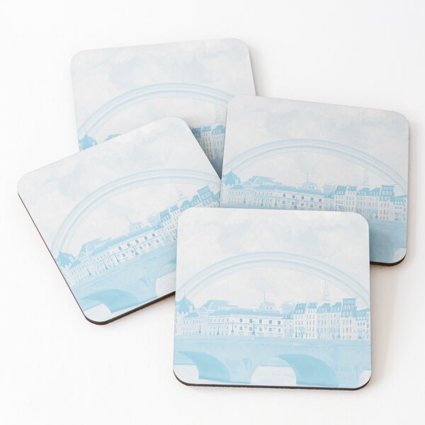 Item preview, Rainbow over Ile de la cité, Paris, in pastel blue designed and sold by QuirkyArtz.
