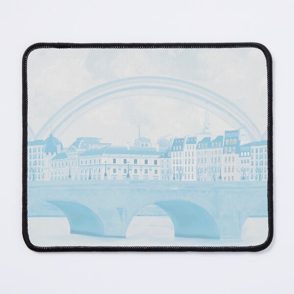 Item preview, Rainbow over Ile de la cité, Paris, in pastel blue designed and sold by QuirkyArtz.