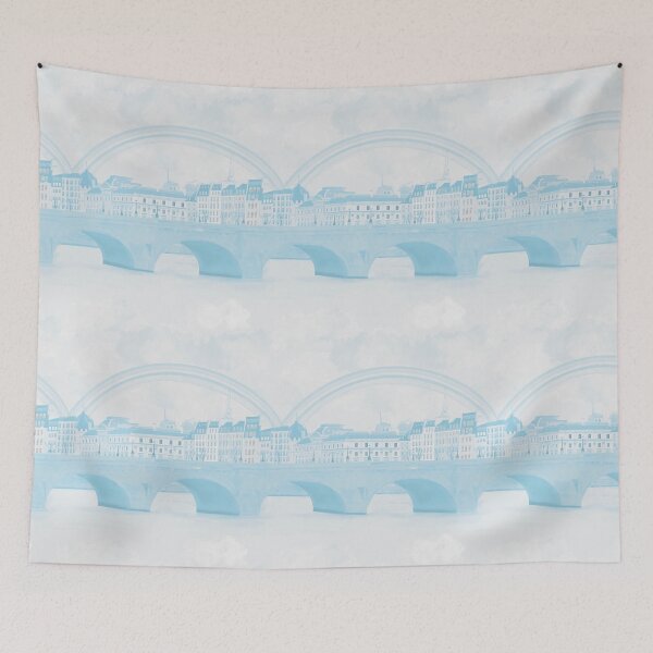 Item preview, Rainbow over Ile de la cité, Paris, in pastel blue designed and sold by QuirkyArtz.