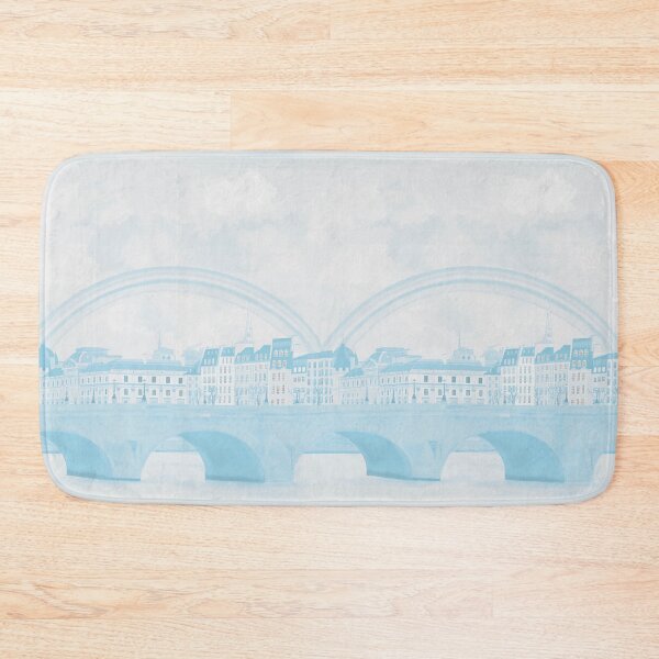 Item preview, Rainbow over Ile de la cité, Paris, in pastel blue designed and sold by QuirkyArtz.