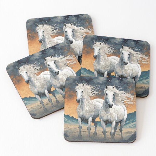Item preview, White Horses at Gates of Paradise designed and sold by Takutakina.