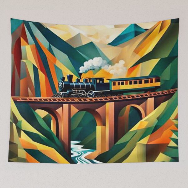 Item preview, Train crossing ravine 2 designed and sold by George Hutton Hunter.