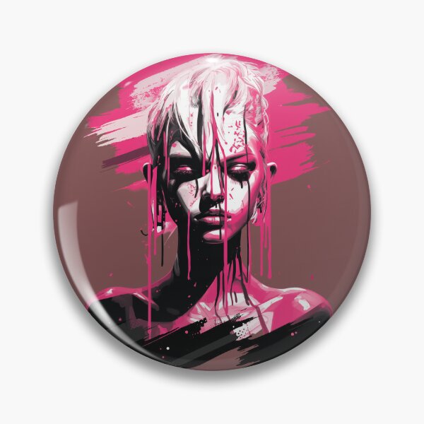 Item preview, Beautiful Fashion emo girl with pink paint designed and sold by OdinsBigBeard.