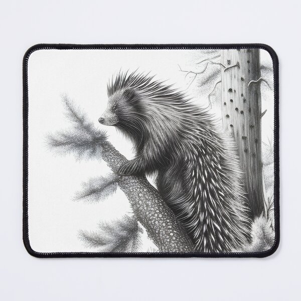 Item preview, Black and white porcupine pencil drawing designed and sold by Pencil-Art.