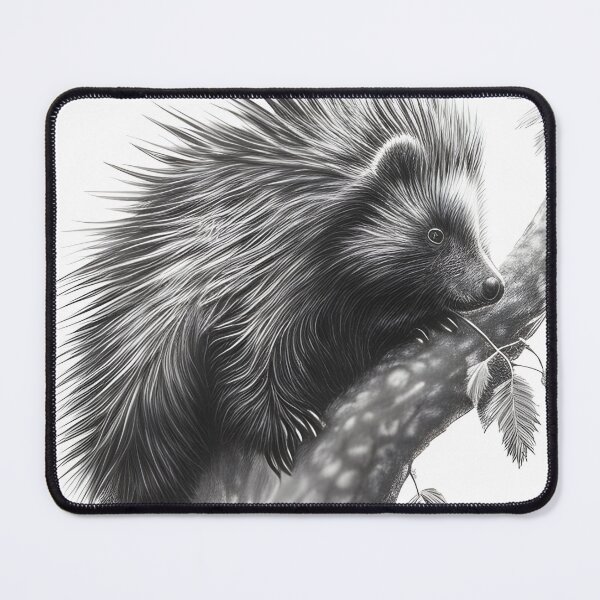 Item preview, Black and white porcupine pencil drawing designed and sold by Pencil-Art.