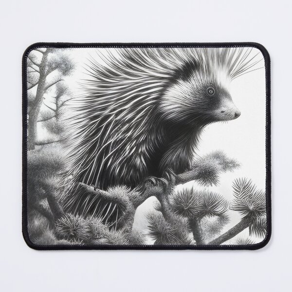 Item preview, Black and white porcupine pencil drawing designed and sold by Pencil-Art.