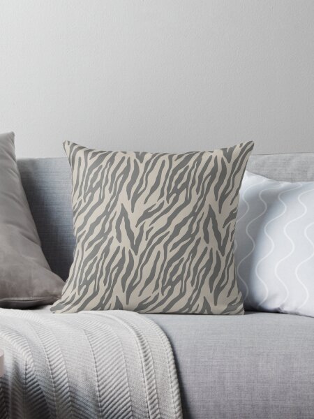 Vista previa del artículo con la obra «Rayas con estampado animal de cebra gris suave», diseñado y vendido por MarikaJohnson.