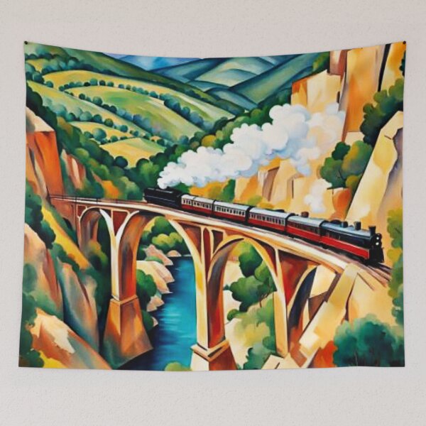 Item preview, Train crossing ravine 4 designed and sold by George Hutton Hunter.