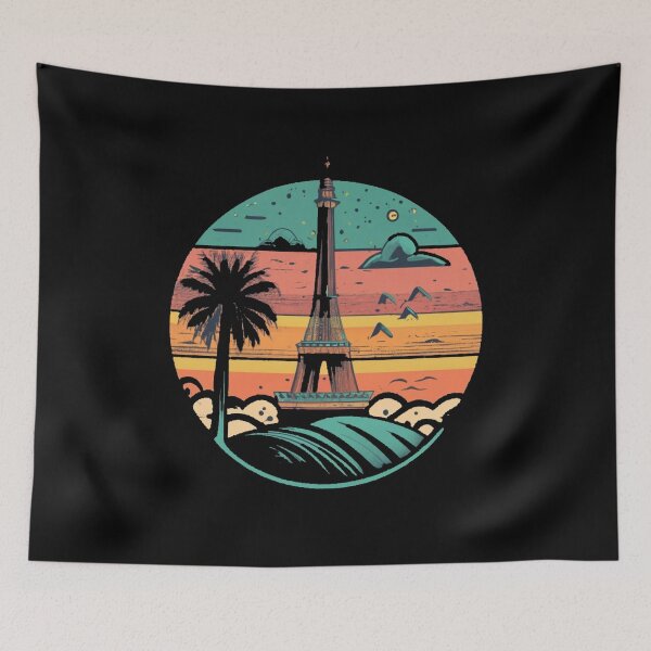 Item preview, Vintage colors sunset and tower designed and sold by desinganddecor.
