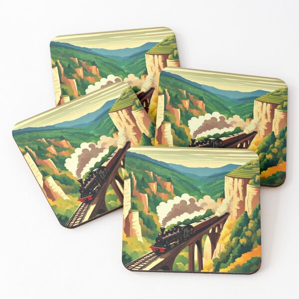 Item preview, Train crossing ravine 5 designed and sold by George Hutton Hunter.