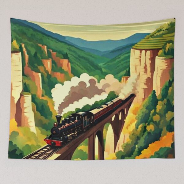 Item preview, Train crossing ravine 5 designed and sold by George Hutton Hunter.