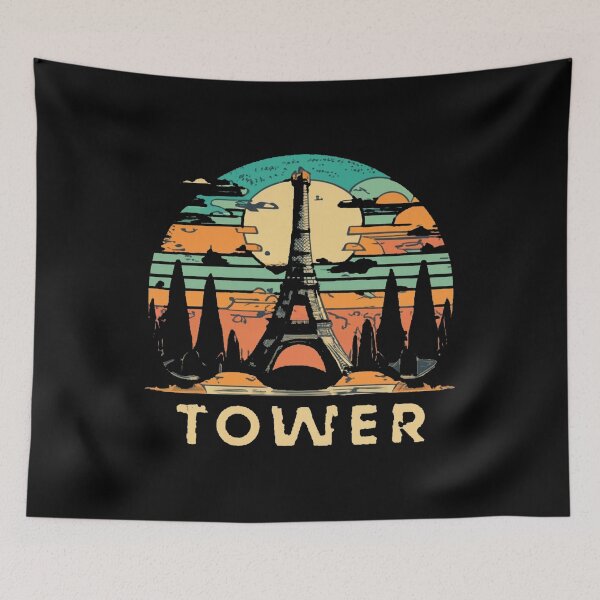 Item preview, Vintage colors sunset and tower designed and sold by desinganddecor.
