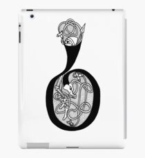 Knight and Dragon Alphabet - B - black and white iPad Case/Skin