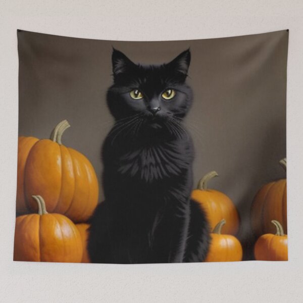Item preview, Black Cat Sitting Atop a Pumpkin designed and sold by TheDarkWardrobe.