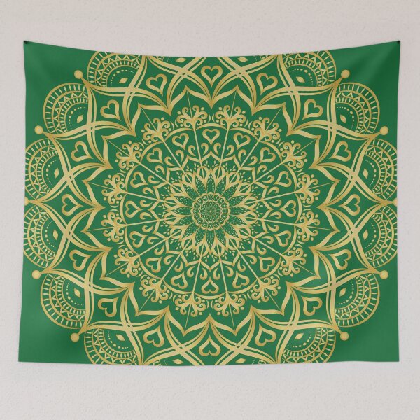 Item preview, Elegant Green and Golden Yellow Mandala designed and sold by Eng-Sun.