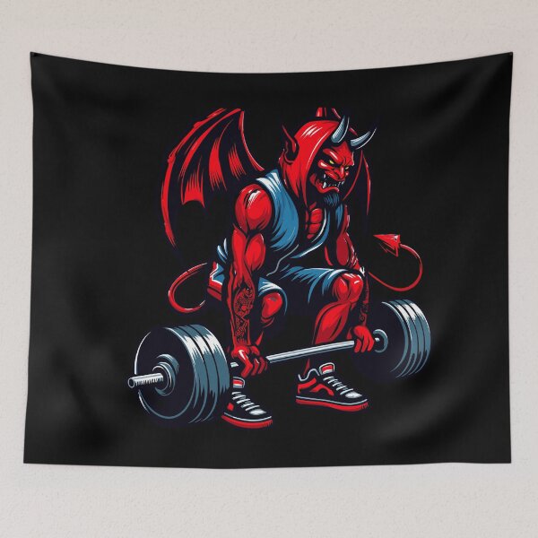 Item preview, Fiery Weightlifter Devil designed and sold by iwcus.