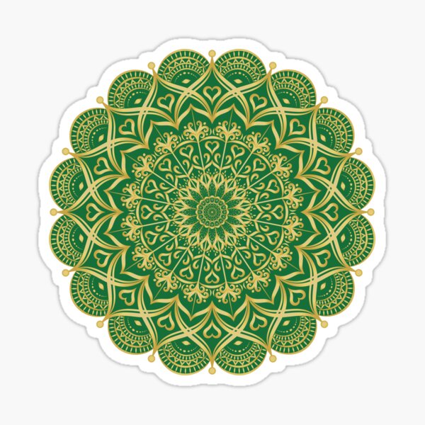 Item preview, Elegant Green and Golden Yellow Mandala designed and sold by Eng-Sun.