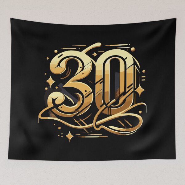 Item preview, 30 years gold graffiti 30th birthday gift designed and sold by Pineapple-Tree.