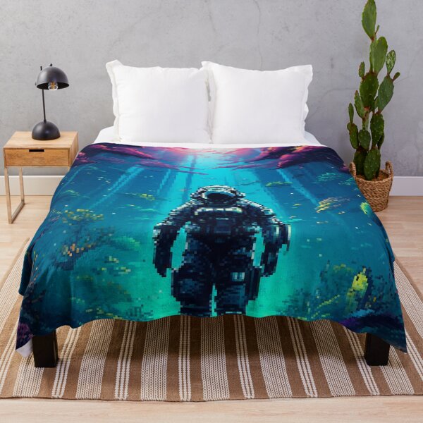 Item preview, Astronaut Underwater Retro 80s Pixel Art designed and sold by LVTFCOarts.