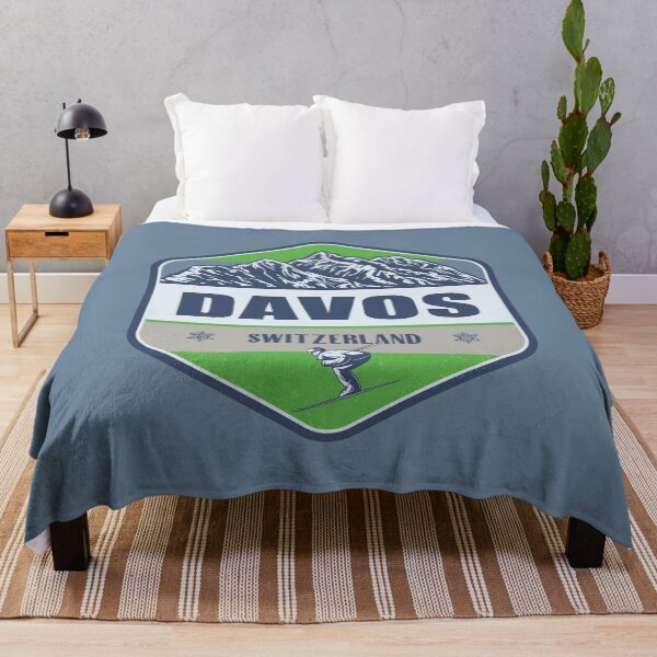 Item preview, Davos Switzerland Vintage Winter Skiing Design designed and sold by CynthiaGraphics.