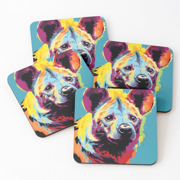 Item preview, Hyena portraits drawing. animal colorful. Animal throw pillow.  designed and sold by formform.