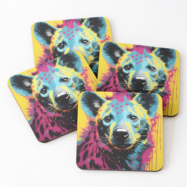 Item preview, Hyena portraits drawing. animal colorful. Animal throw pillow.  designed and sold by formform.