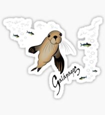 Galapagos Sea lion and bubbles Sticker