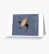 Galapagos Sea lion and bubbles Greeting Card