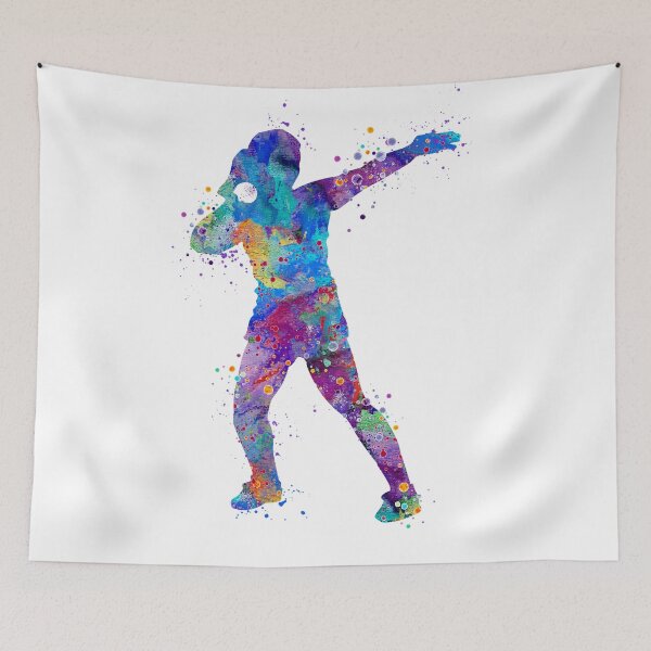 Item preview, Girl Shot Put Throwing Watercolor Silhouette designed and sold by LotusGifts.