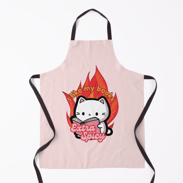 Item preview, I Like my Books Extra Spicy | Cute Cat Reading a Book with Flames designed and sold by Kimochi-Shop.