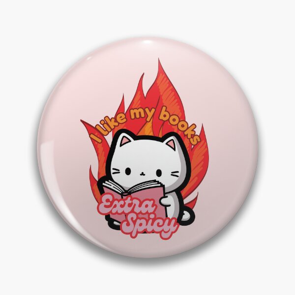 Item preview, I Like my Books Extra Spicy | Cute Cat Reading a Book with Flames designed and sold by Kimochi-Shop.