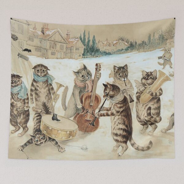 Item preview, Cats Band Vintage Funny Cat Musical Art Print designed and sold by theflandonian.