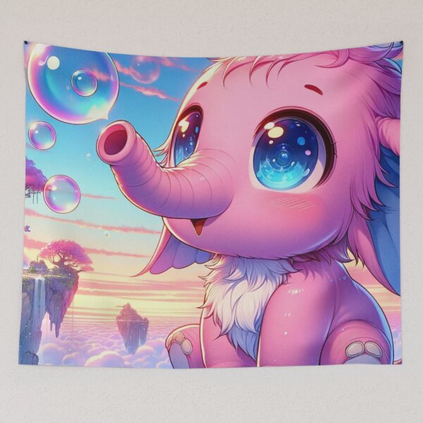 Item preview, Enchanting Pink Elephant in a Fantasy World designed and sold by mymagicstoreus.