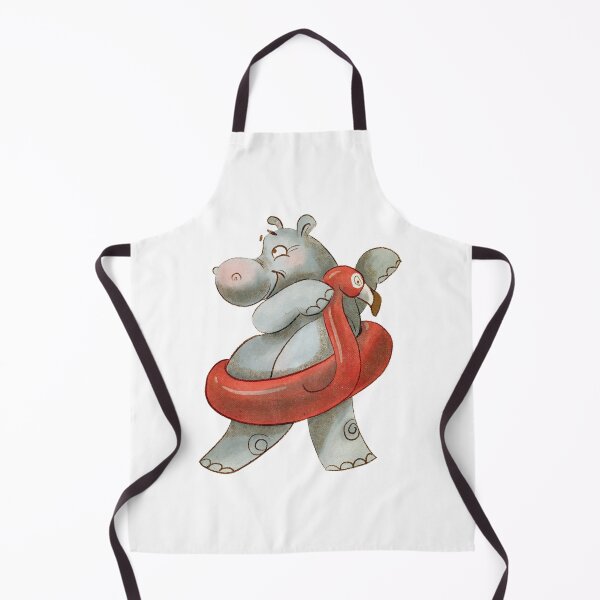 Item preview, Hippo in a flamingo inflatable ring designed and sold by Catsspirit.
